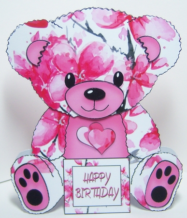 Cherry - A Frame Teddy Bear Card by Katie Silver