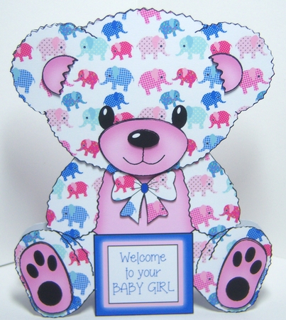 Bria - A Frame Teddy Bear Card by Katie Silver