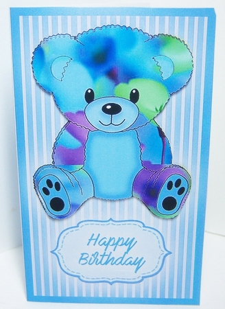 Teddy Bear Money/Voucher Wallet or Envelope - Blue Floral by Katie Silver