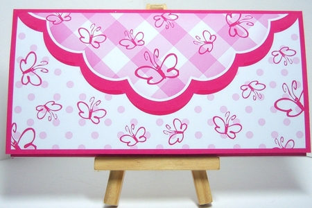 Butterfly Gingham Money, Voucher Wallet/Envelope/Pocket - Hot Pink by Katie Silver