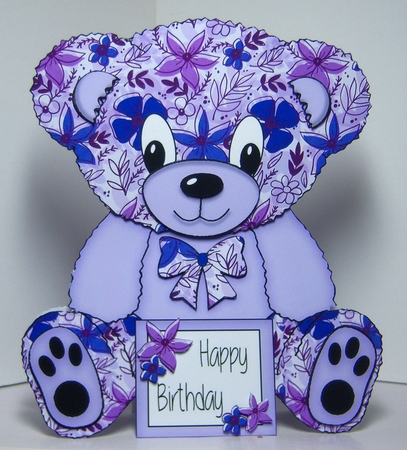 Mila - A Frame Teddy Bear Card  by Katie Silver