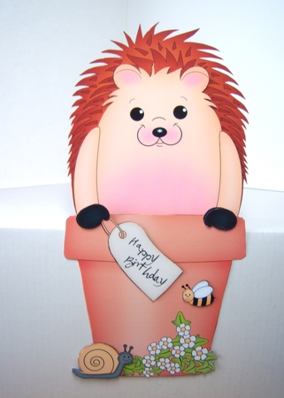 3D On the Shelf Card Kit - Flower Pot Friends Little Hedgehog Spike by Katie Silver