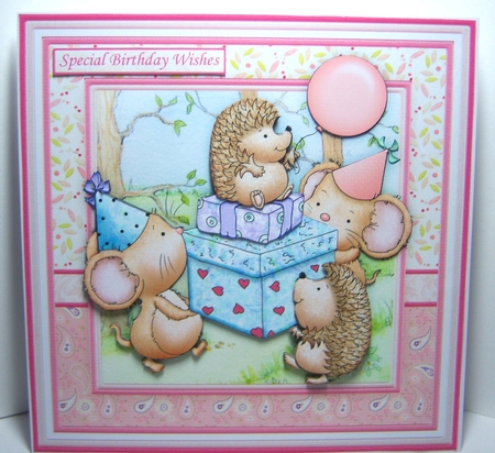PARTY PRESSIE TIME 8x8 Decoupage & Insert Birthday Mini Kit by Katie Silver