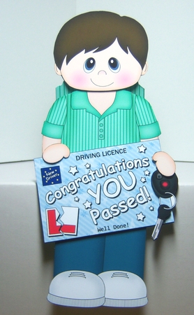3D On the Shelf Card Kit - Lucien has passed his Driving Test! by Katie Silver
