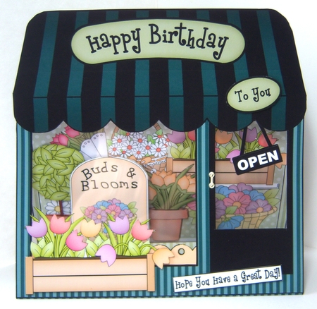 3D Shoppe Window Pop Up Card Kit -  Buds & Blooms Flower Shop by Katie Silver