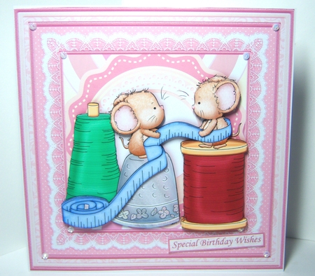 MEASURE UP MICE Sewing 8x8 Decoupage & Insert Mini Kit by Katie Silver