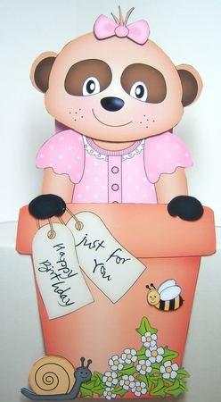 3D On the Shelf Card Kit - Flower Pot Friends Little Baby Meerkat Natalya by Katie Silver