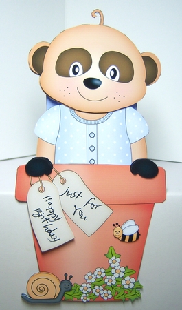 3D On the Shelf Card Kit - Flower Pot Friends Little Baby Meerkat Dmitry by Katie Silver