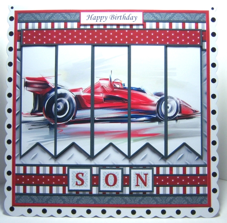 MOTOR RACING 7.5 Alphabet and Age Quick Card Kit Create Any Name by Katie Silver