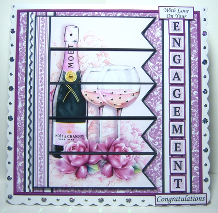 CHAMPAGNE 7.5 Alphabet Quick Congratulations, Anniversary or Engagement Card Kit  by Katie Silver