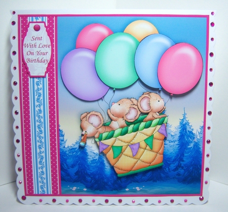 FLY AWAY WITH ME MICE 7.5 Decoupage & Insert Mini Kit by Katie Silver