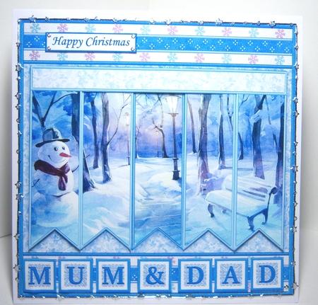 SNOWMAN IN PARK 7.5 Quick Card Kit Create Any Name Alphabet in 2 sizes by Katie Silver