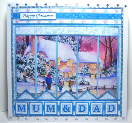 WINTER COTTAGE Christmas 7.5 Quick Card Kit Create Any Name Alphabet in 2 sizes by Katie Silver