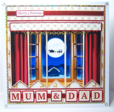 THROUGH THE WINDOW Christmas 7.5 Quick Card Kit Create Any Name Alphabet in 2 sizes by Katie Silver