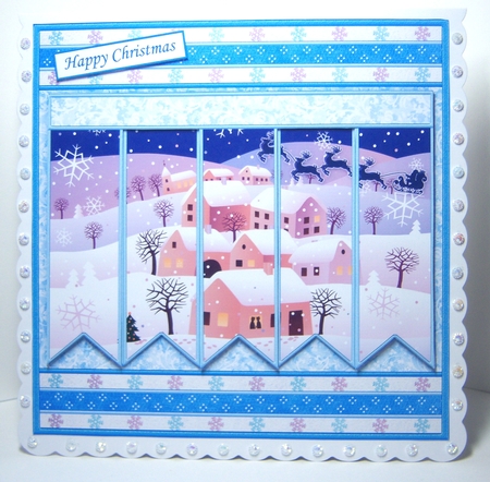 SNOWY VILLAGE Christmas 7.5 Quick Card Kit Create Any Name Alphabet in 2 sizes by Katie Silver