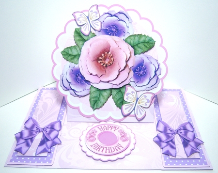 Centre Panel Easel Pink Roses and butterflies NEW by Katie Silver