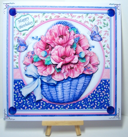 POPPY BASKET 7.5 Decoupage & Insert Mini Kit Various Occasions by Katie Silver