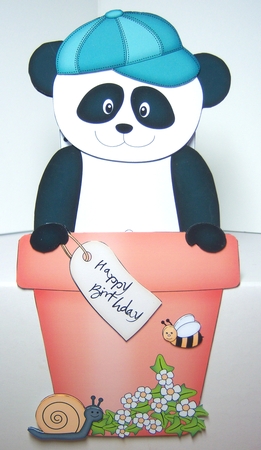 3D On the Shelf Card Kit - Flower Pot Friends Little Panda Bear Chi Chi by Katie Silver