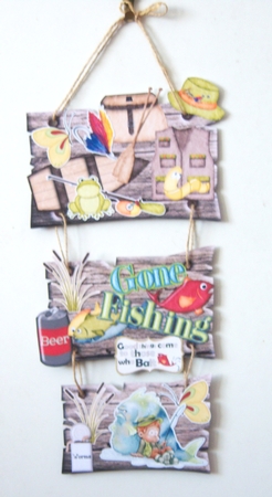 What a Catch Hanging Wood Sign Trio by Katie Silver