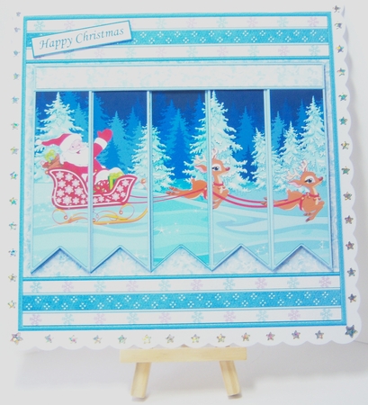 SANTAS SLEIGH RIDE Christmas 7.5 Quick Card Kit Create Any Name Alphabet in 2 sizes by Katie Silver