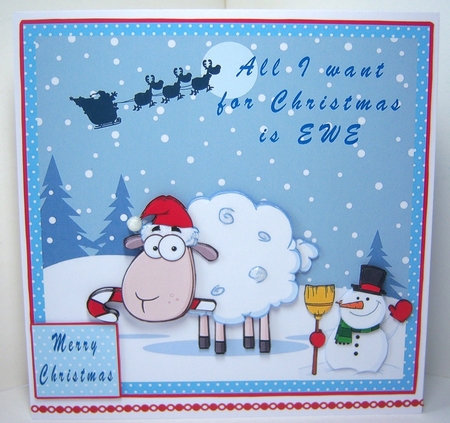 All I want for Christmas is Ewe - decoupage by Katie Silver