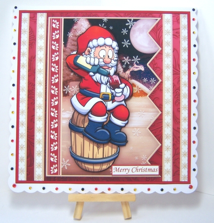 MERRY CHRISTMAS SANTA 7.5 Decoupage Kit Create Any Name Alphabet in 2 sizes by Katie Silver