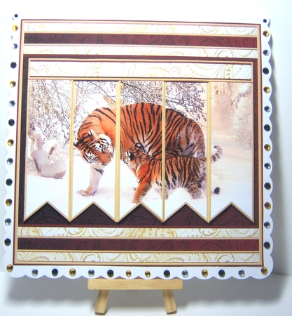 WINTER TIGERS Christmas or Birthday 7.5 Quick Card Kit Create Any Name Alphabet in 2 sizes by Katie Silver