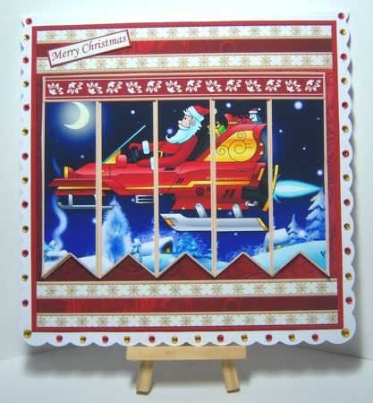 SANTAS ROCKET SLEIGH Christmas 7.5 Quick Card Kit Create Any Name Alphabet in 2 sizes by Katie Silver