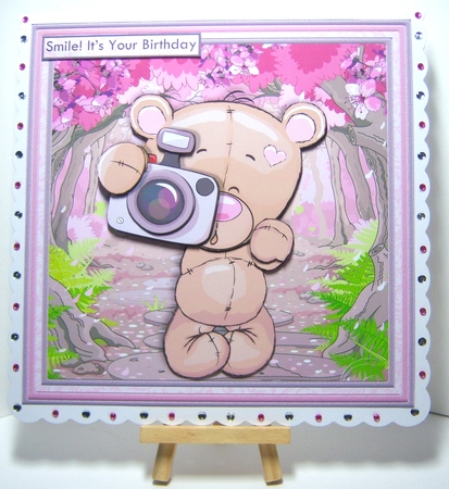 SMILE ITS YOUR BIRTHDAY 7.5 Decoupage & Insert Mini Kit by Katie Silver