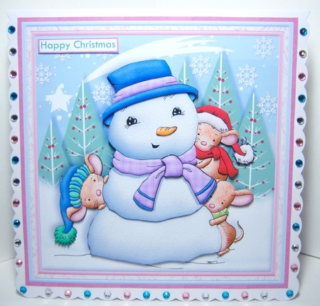 SNOWMAN FROSTY AND FRIENDS 7.5 Christmas Decoupage & Insert Mini Kit by Katie Silver