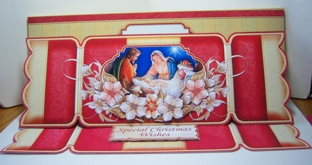 CHRISTMAS NATIVITY Large Dl Christmas Cracker Easel Card Kit by Katie Silver