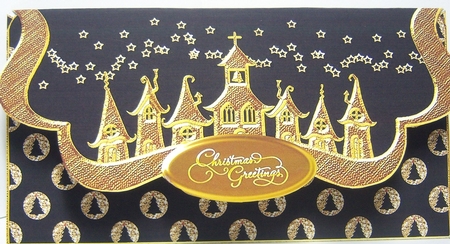 Xmas Black and Gold Gift Voucher 1 by Katie Silver