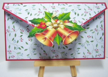 Jingle Bells Christmas Wallet/Money/ Voucher/ Gift Card Envelope by Katie Silver