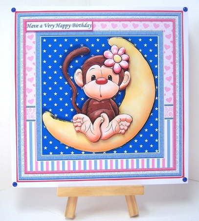 MONKEY LOVE YOU TO THE MOON & BACK 8x8 Decoupage & Insert Mini Kit by Katie Silver