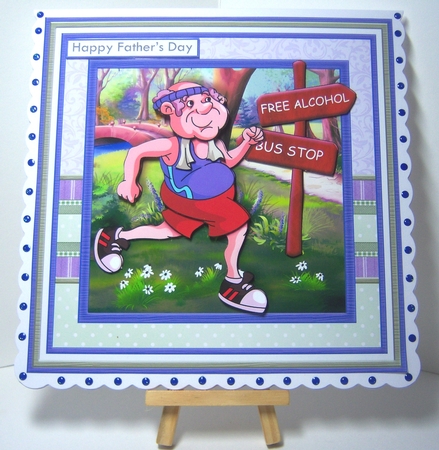 JOGGING HUMOUR MALE 7.5 Decoupage & Insert Mini Kit for a Runner by Katie Silver
