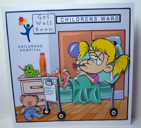 Sending Hugs Get Well Girl - Decoupage by Katie Silver