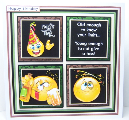 THE BEER DRINKER Humorous 7.5 Quick Card Decoupage & Insert Mini Kit by Katie Silver