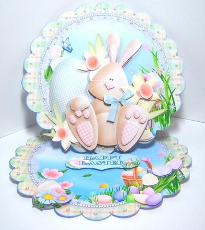 Easter Egg Bunny Scalloped Round Easel Card Mini Kit  by Katie Silver