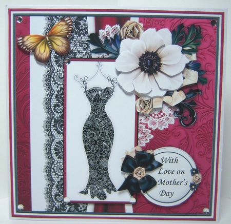 LITTLE BLACK DRESS 7.5 Decoupage & Insert Optional Butterflies Mini Kit by Katie Silver