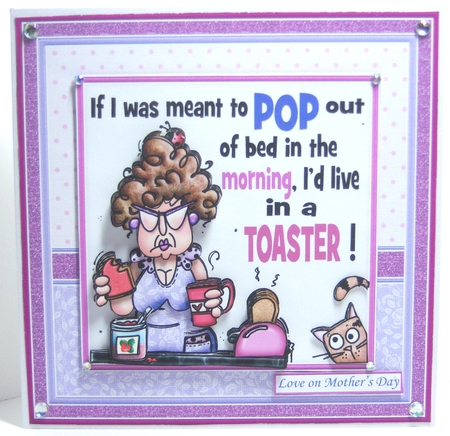 POP OUT OF BED 7.5 Humorous Decoupage & Insert Mini Kit by Katie Silver