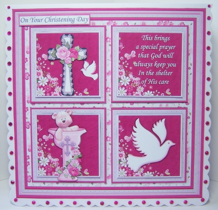 CHRISTENING or BAPTISM Girl Child or adult 7.5 Quick Layer Card by Katie Silver
