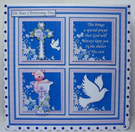 CHRISTENING or BAPTISM Boy Child or adult 7.5 Quick Layer Card by Katie Silver
