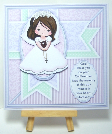 1ST HOLY COMMUNION or CONFIRMATION Girl & Verse 7.5 Decoupage & Insert Mini Kit by Katie Silver