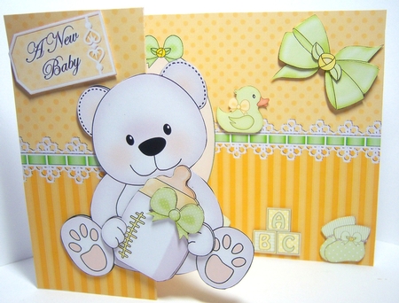 3D Shaped No-Hole Fold Back Mini Kit -   New Baby Teddy by Katie Silver