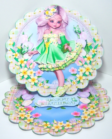 Sweet Little Dreaming of Spring Scalloped Round Easel Card Mini Kit by Katie Silver