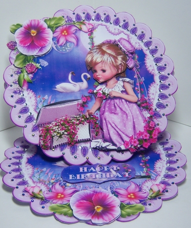 Sweet Little Swan Lake Scalloped Round Easel Card Mini Kit by Katie Silver