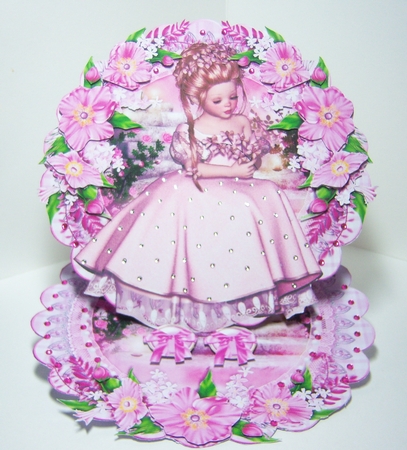 Sweet Pretty in Pink Scalloped Round Easel Card Mini Kit by Katie Silver
