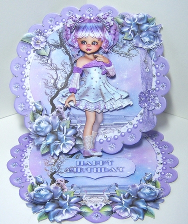 Sweet Little Lilac Dream Scalloped Round Easel Card Mini Kit by Katie Silver