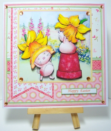 DAFFODIL FUN Easter Mothers Day Birthday etc 7.5 Decoupage & Insert Mini Kit by Katie Silver