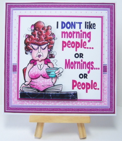 I DONT LIKE MORNING PEOPLE 7.5 Humorous Decoupage & Insert Mini Kit by Katie Silver